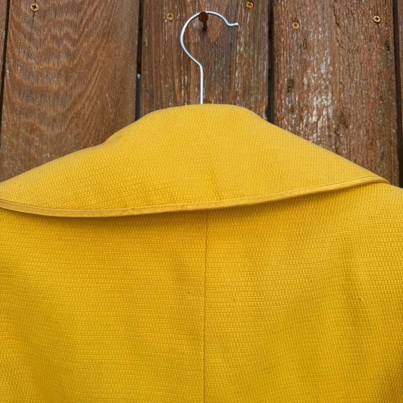 ETCETERA Women’s Yellow Double Breasted Brown Buttons Lined Blazer Jacket Size 4 - Picture 12 of 12